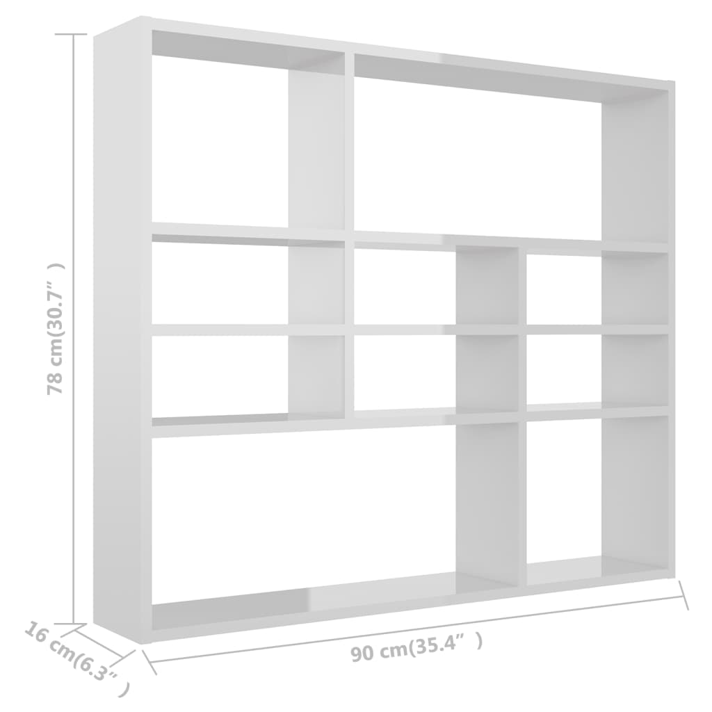 Etagère murale 90x16x78 cm en bois travaillé