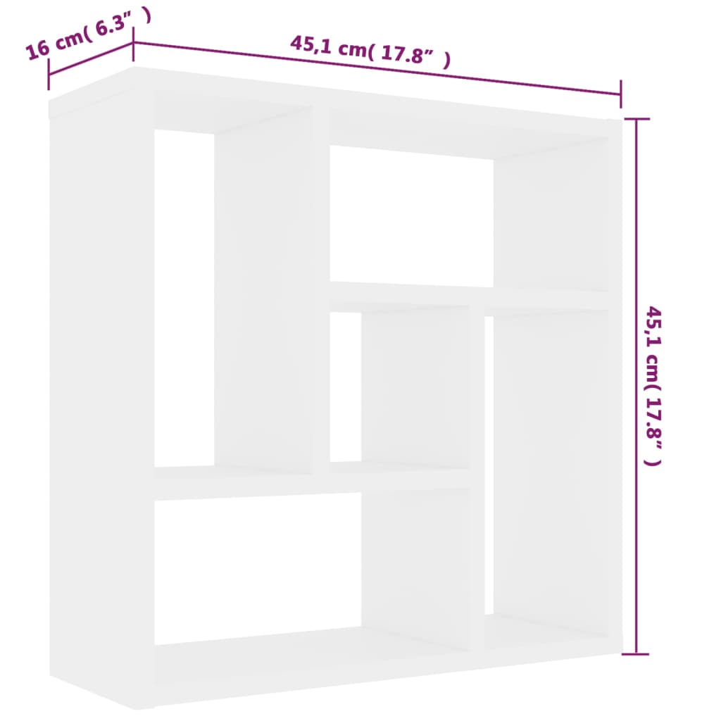 Wandschap 45x16x45 cm bewerkt hout artisanaal eikenkleurig