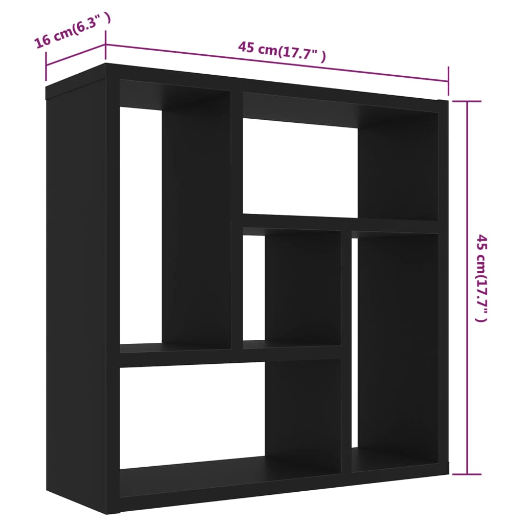 Wandschap 45x16x45 cm bewerkt hout artisanaal eikenkleurig