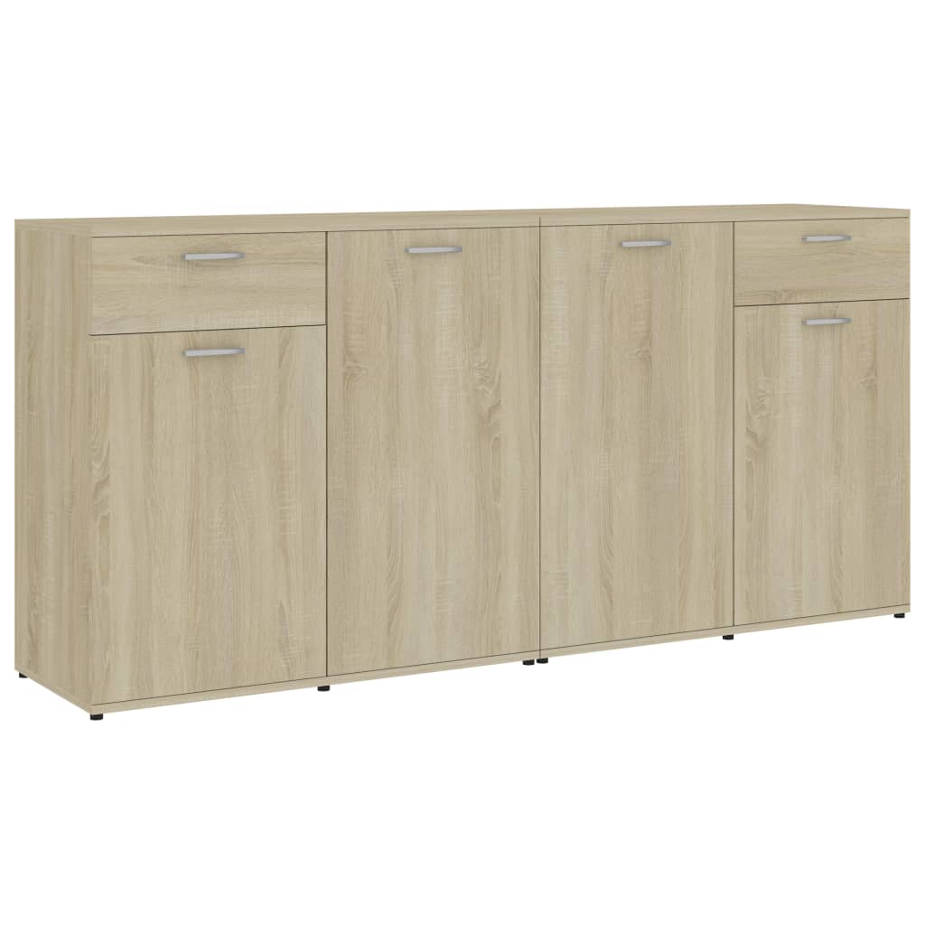 Dressoir 80x36x75 cm bewerkt hout eikenkleurig