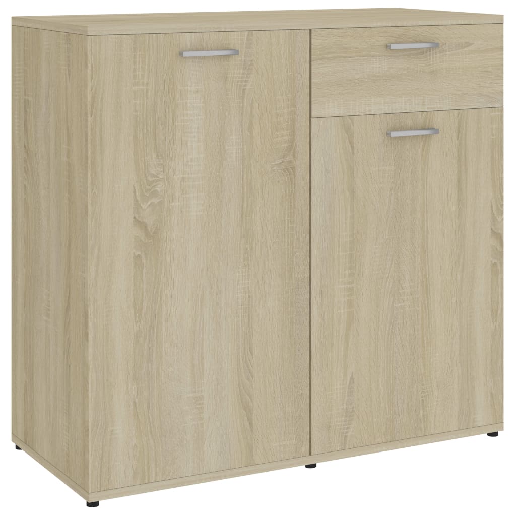 Dressoir 80x36x75 cm bewerkt hout eikenkleurig