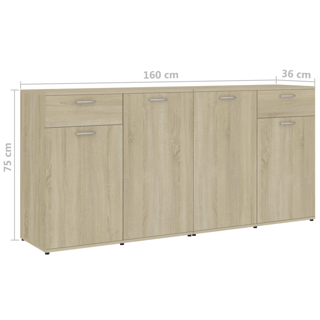 Dressoir 80x36x75 cm bewerkt hout