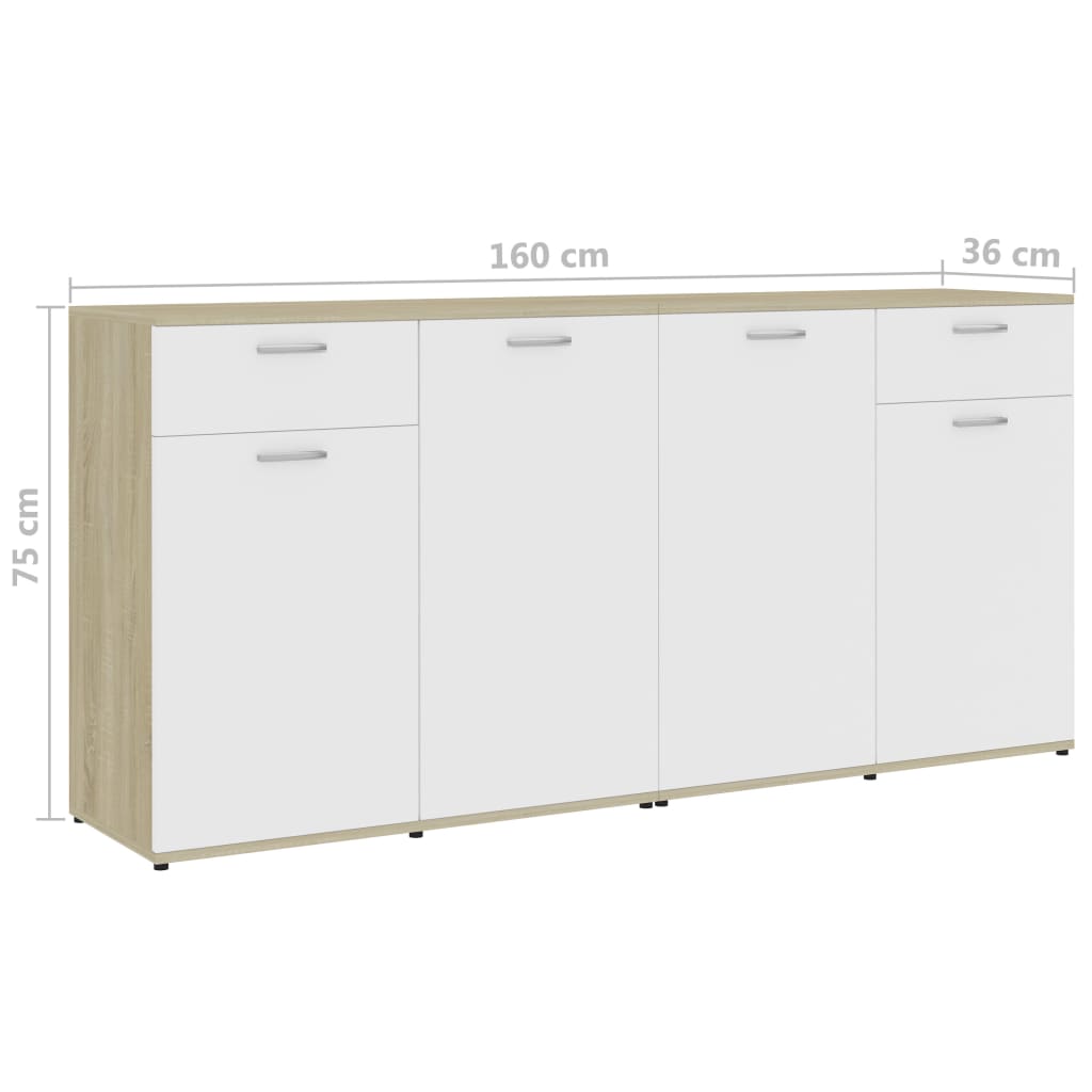 Dressoir 80x36x75 cm bewerkt hout