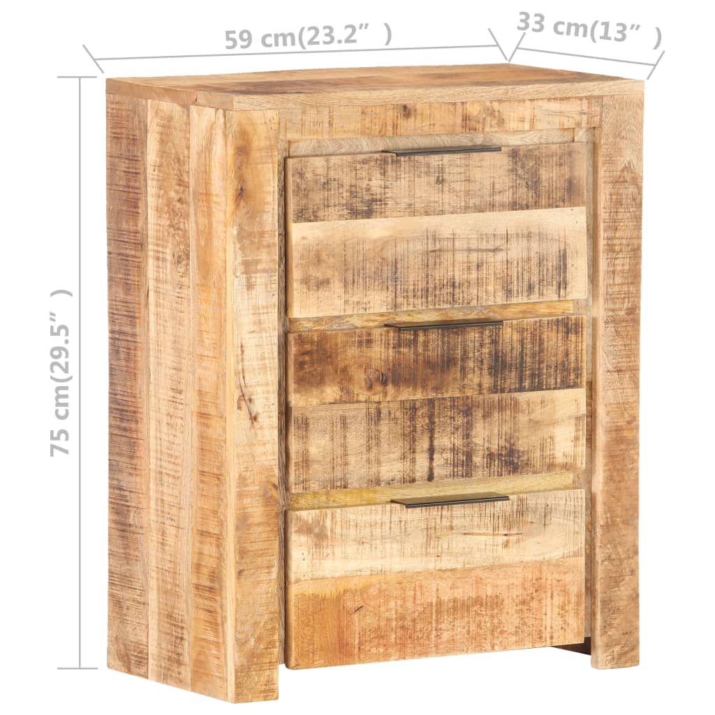 Dressoir 59x33x75 cm ruw mangohout