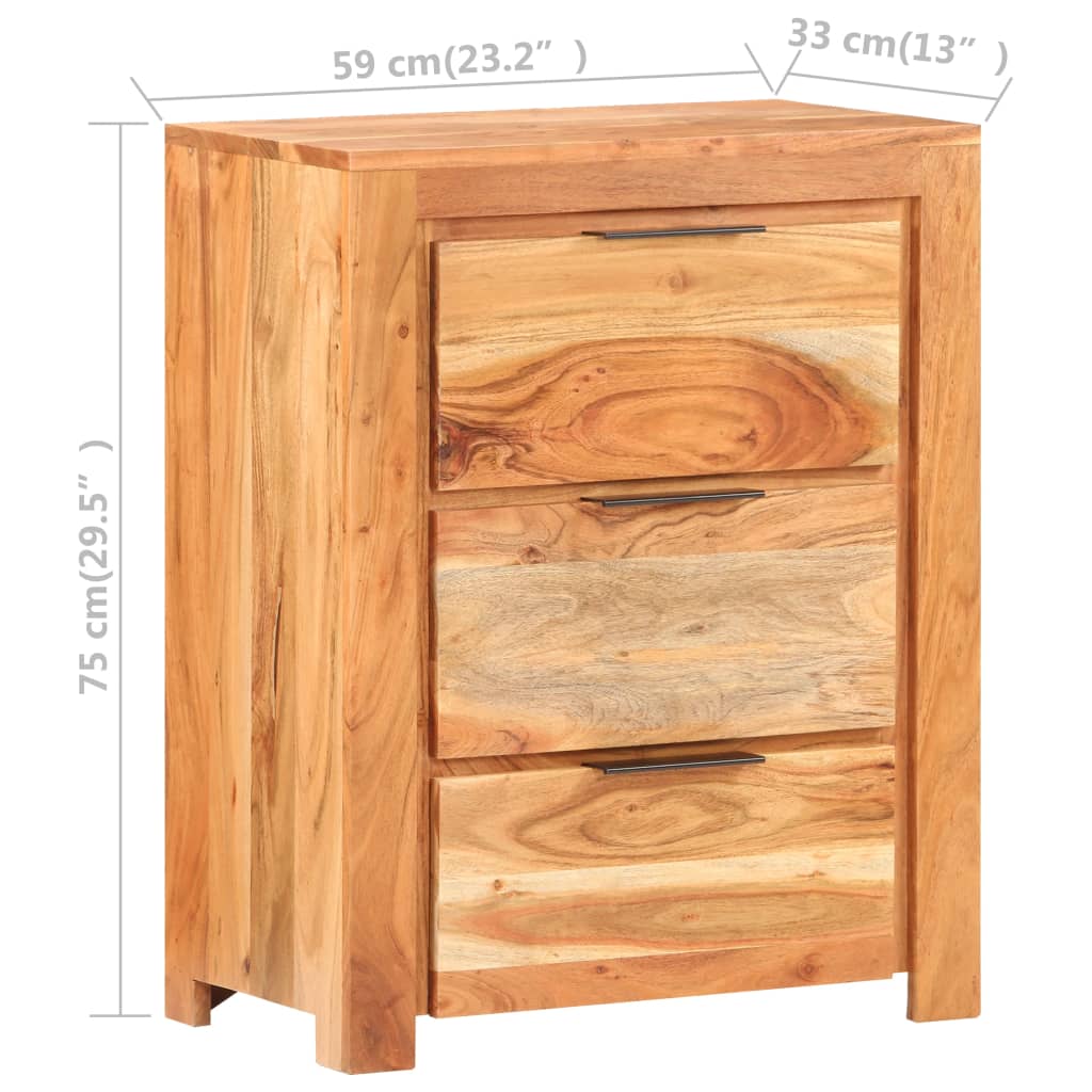 Dressoir 59x33x75 cm ruw mangohout