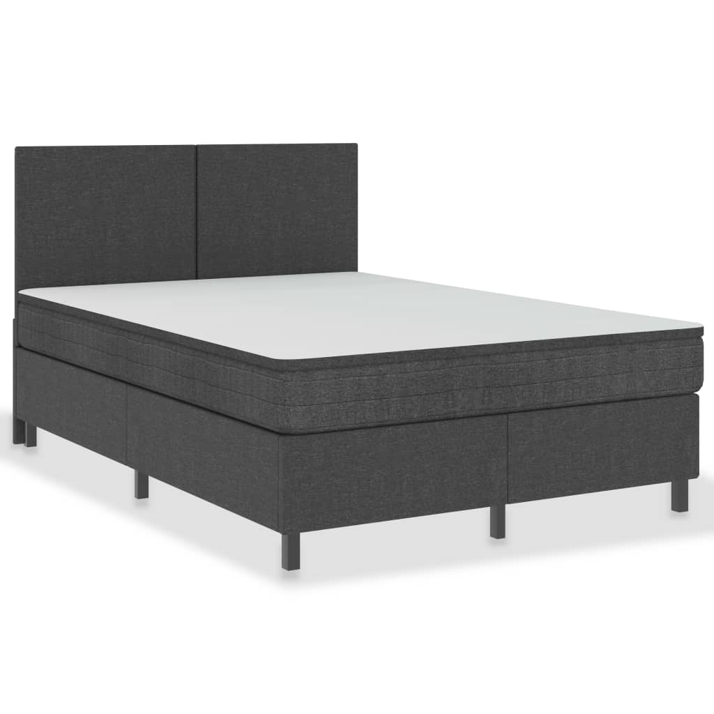 Boxspring stof donkergrijs 180x200 cm