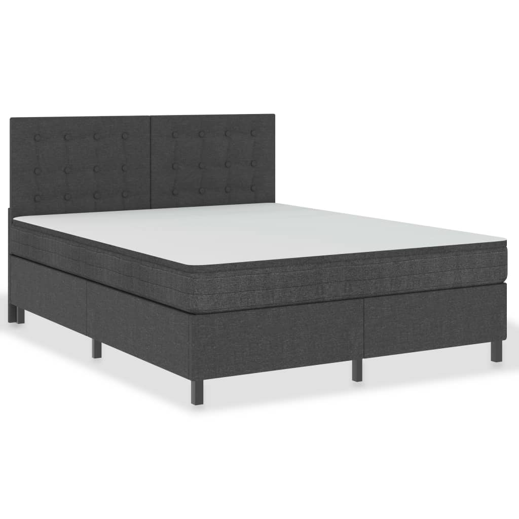 Boxspring stof donkergrijs 200x200 cm