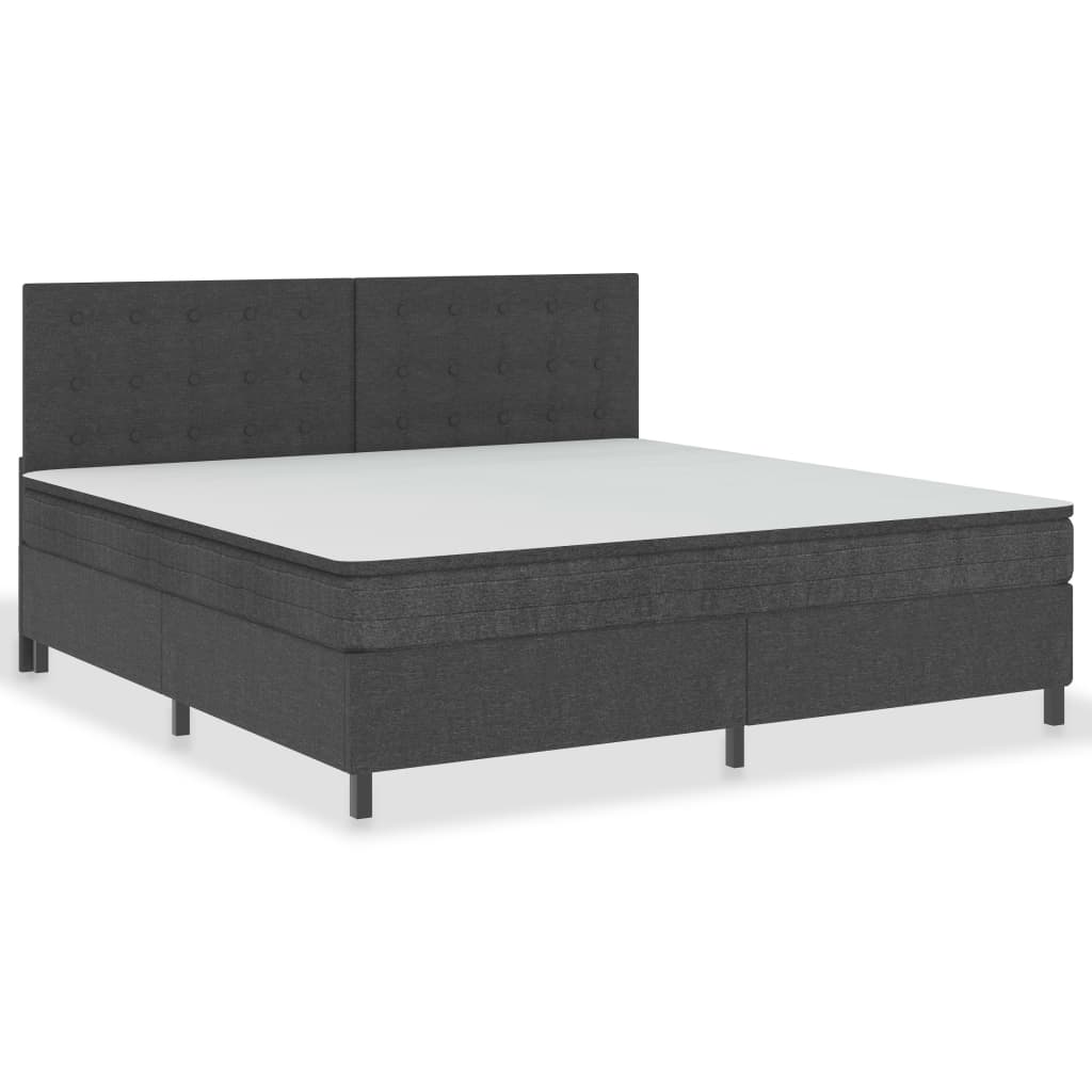 Boxspring stof donkergrijs 200x200 cm