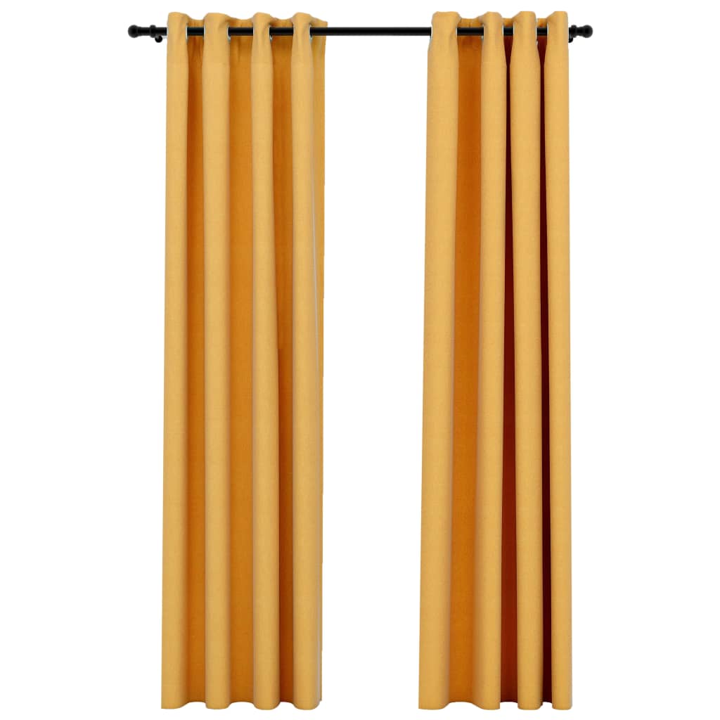 Rideaux aspect lin yeux occultants 2 pcs 140x175 cm