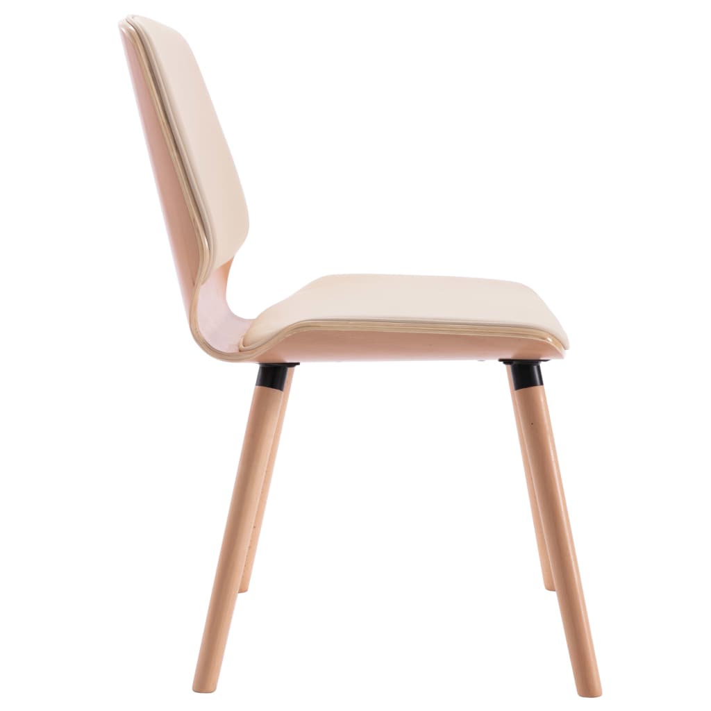 Chaises de salle à manger 2 pcs cuir artificiel crème