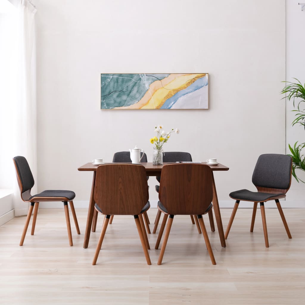 Chaises de salle à manger 6 pcs en tissu