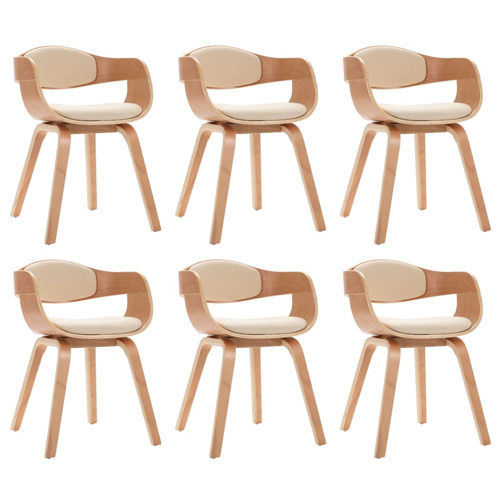 Chaises de salle à manger 4 pcs en bois courbé et cuir artificiel