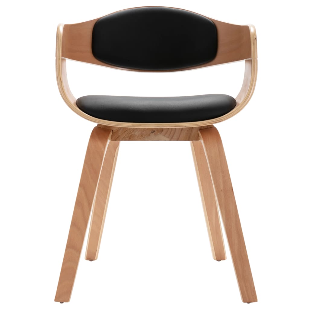 Eetkamerstoelen 2 st gebogen hout kunstleer