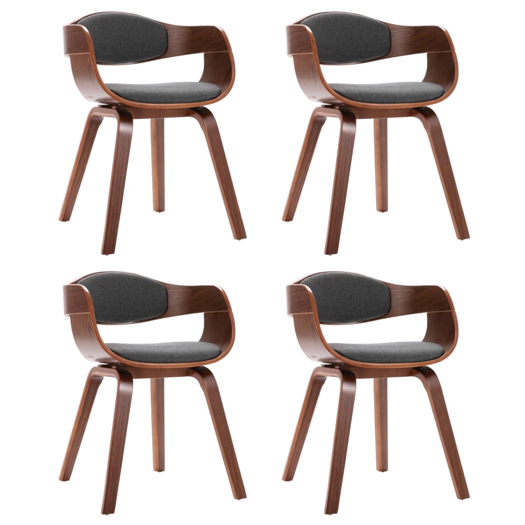 Chaises de salle à manger 4 pcs en bois courbé et cuir artificiel