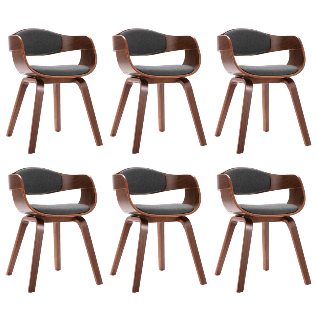 Chaises de salle à manger 6 pcs bois courbé simili cuir