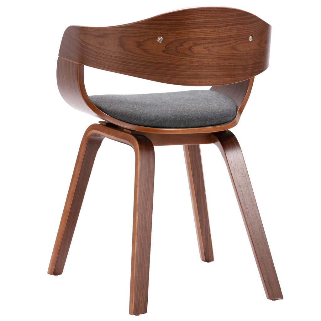 Eetkamerstoelen 2 st gebogen hout stof