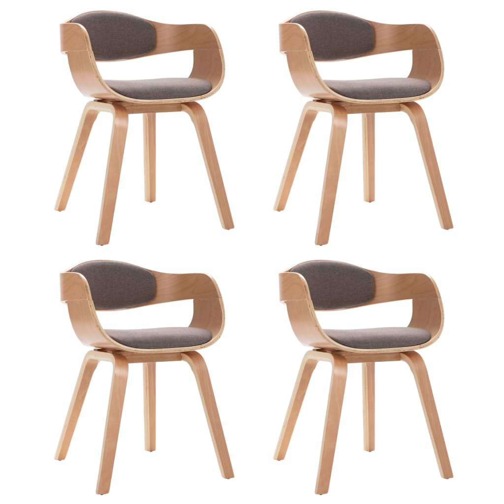 Chaises de salle à manger 4 pcs en bois courbé et cuir artificiel