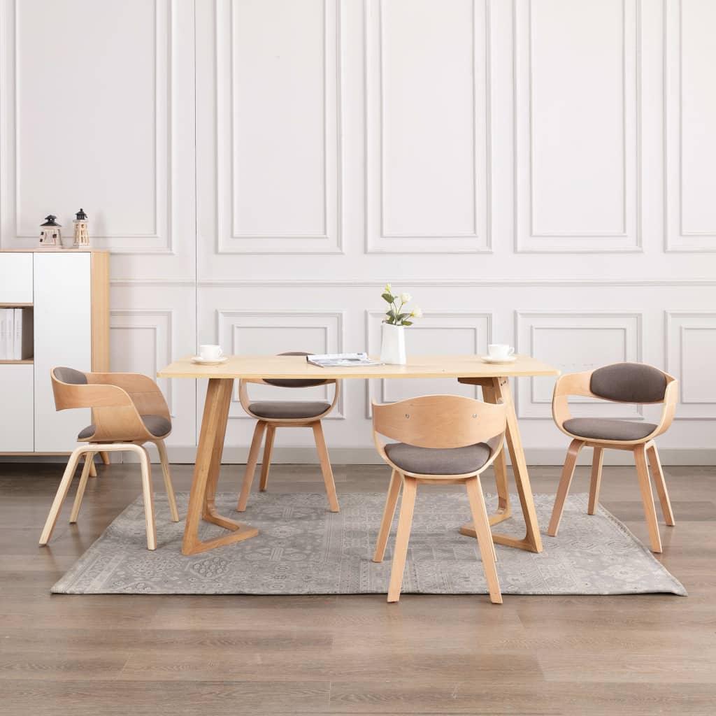 Chaises de salle à manger 4 pcs en bois courbé et cuir artificiel