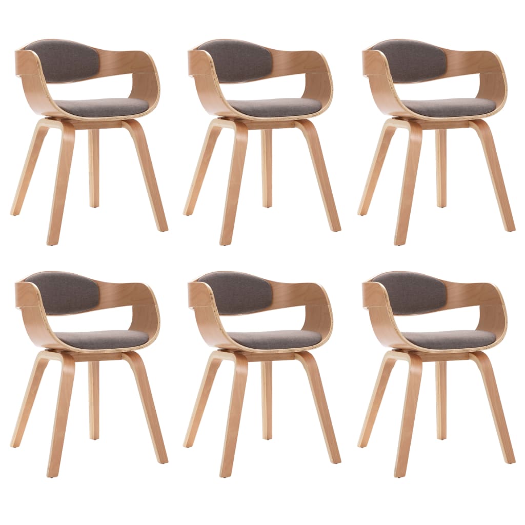 Chaises de salle à manger 6 pcs bois courbé simili cuir