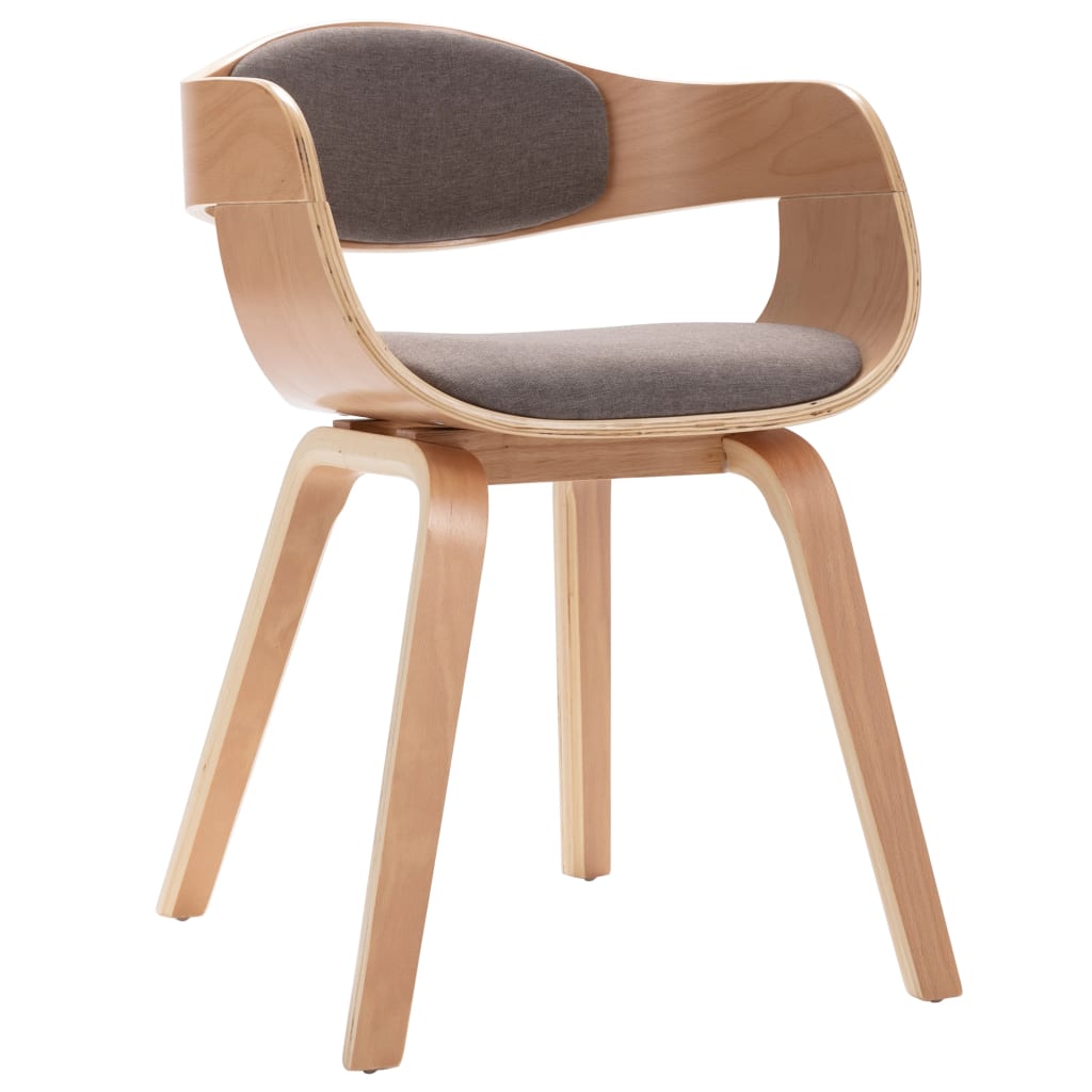 Eetkamerstoelen 2 st gebogen hout stof