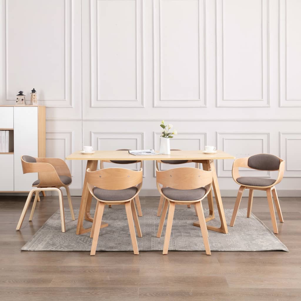 Chaises de salle à manger 4 pcs en bois courbé et cuir artificiel