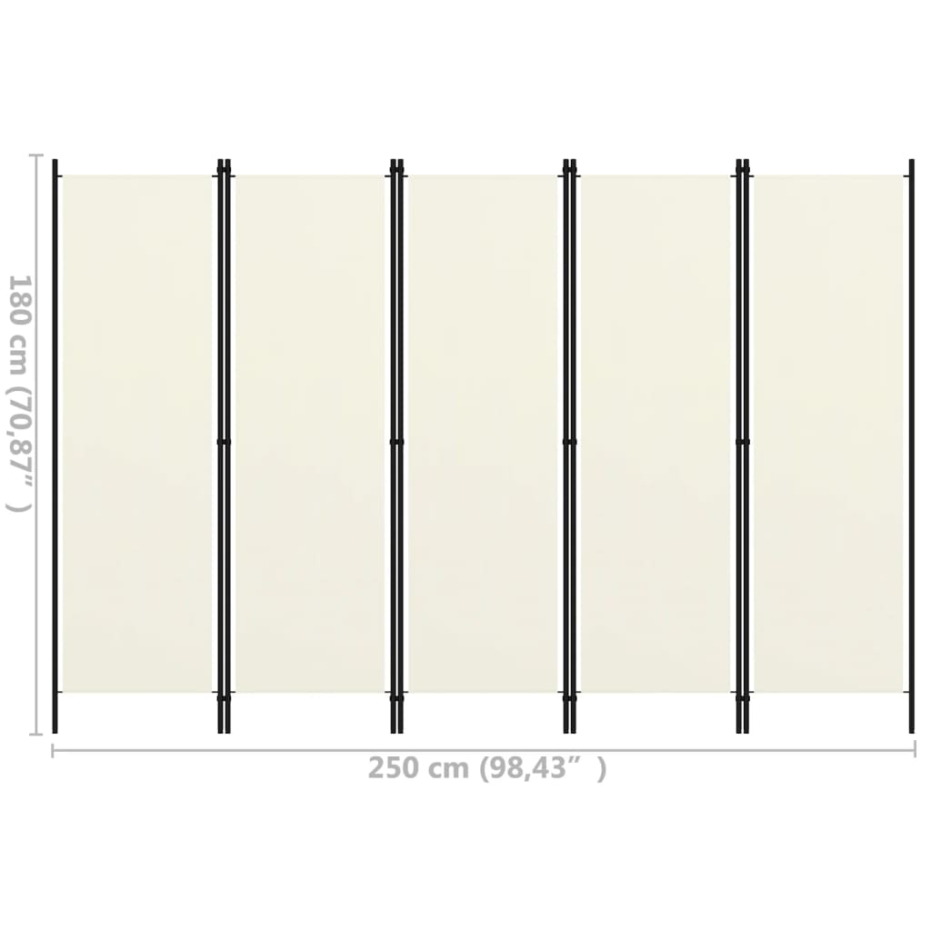 Kamerscherm met 5 panelen 250x180 cm