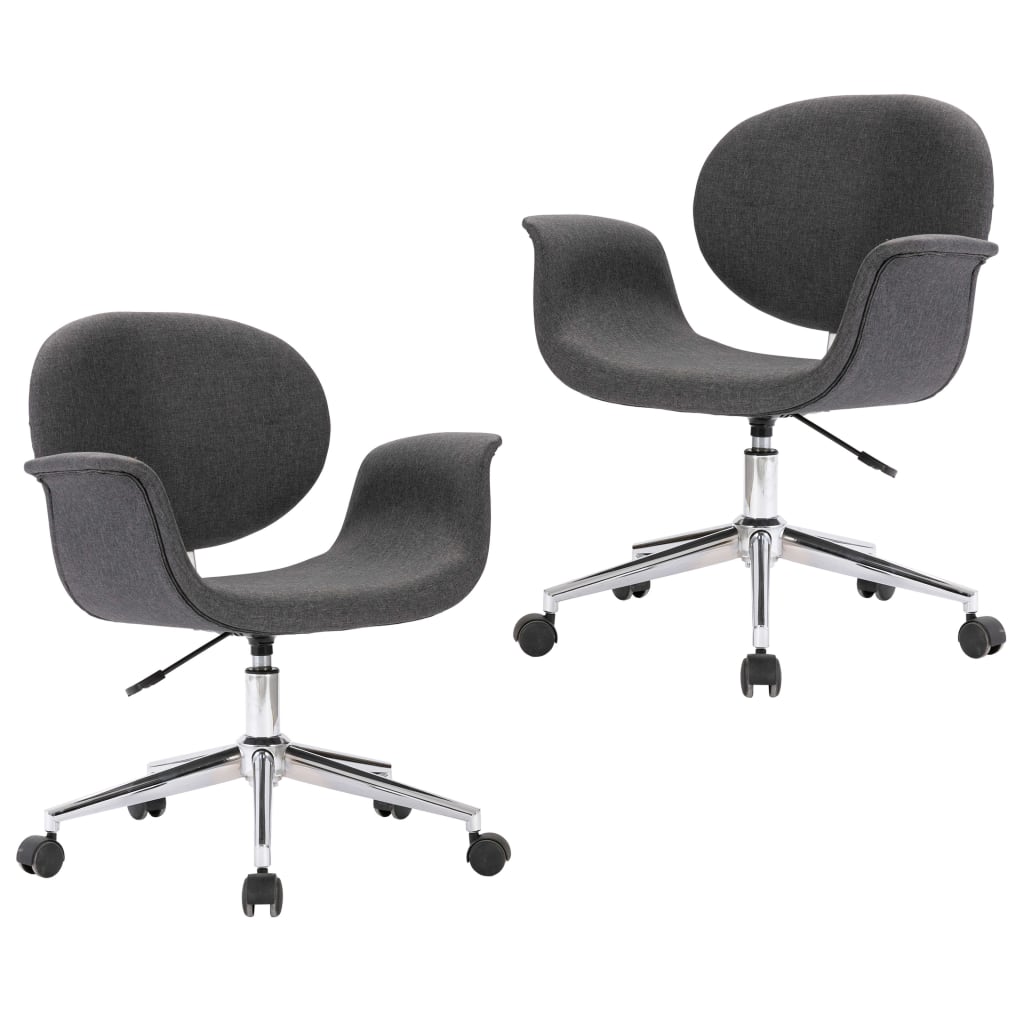 Chaises de salle à manger 4 pcs pivotantes en tissu gris