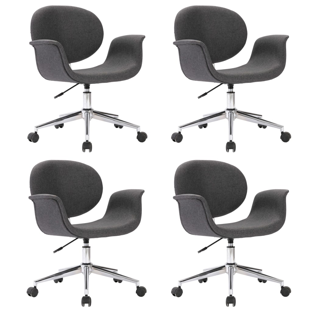 Chaises de salle à manger 4 pcs pivotantes en tissu gris