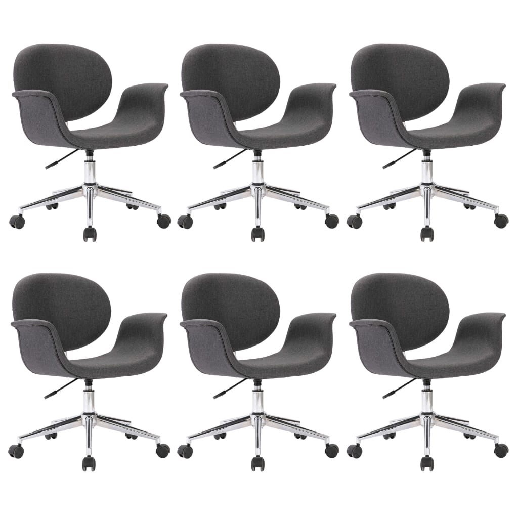 Chaises de salle à manger 4 pcs pivotantes en tissu gris