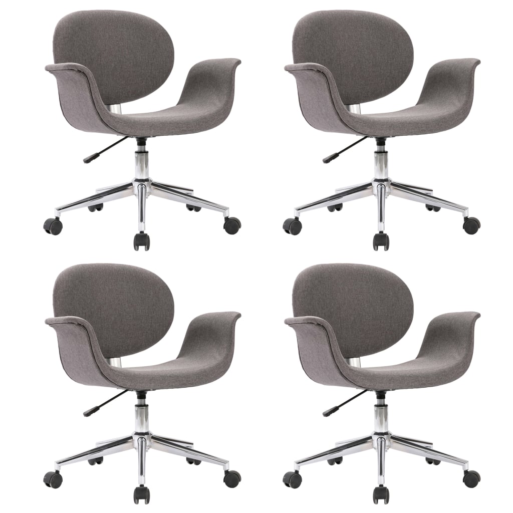 Chaises de salle à manger 4 pcs pivotantes en tissu gris