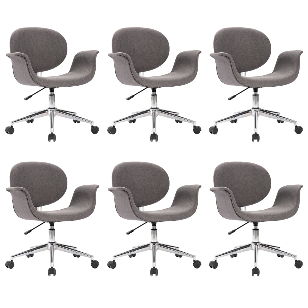 Chaises de salle à manger 4 pcs pivotantes en tissu gris