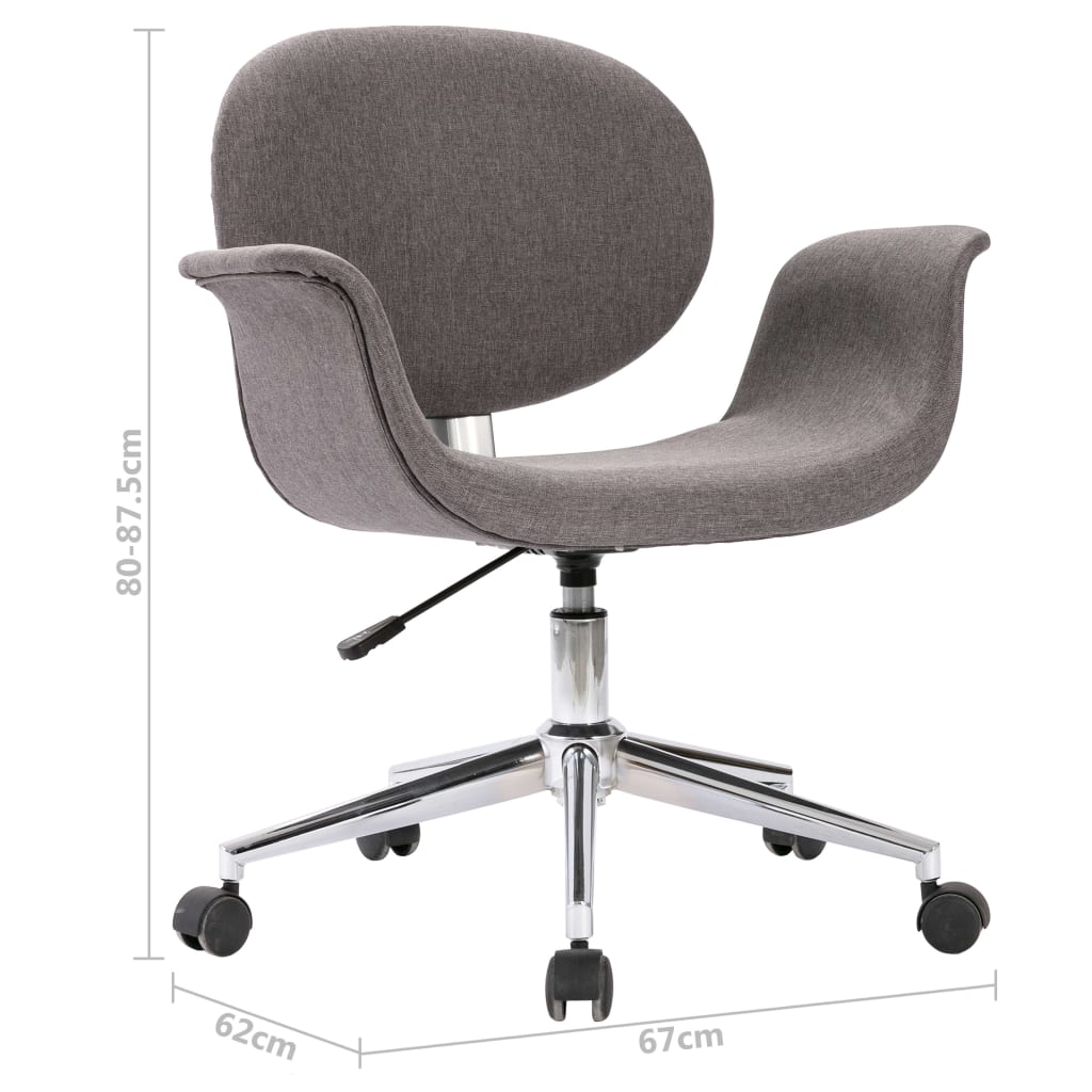 Chaises de salle à manger 4 pcs pivotantes en tissu gris