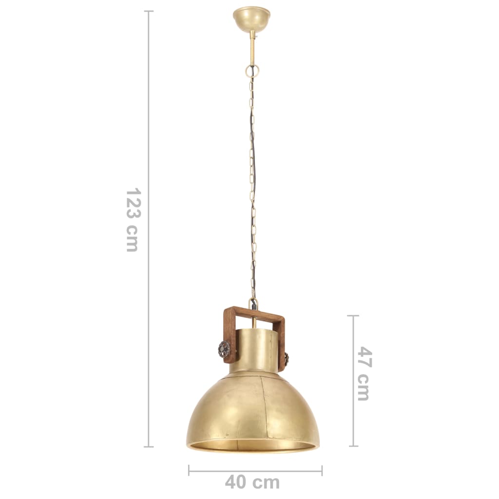 Lampe suspendue industrielle ronde 25 W E27 40 cm blanche