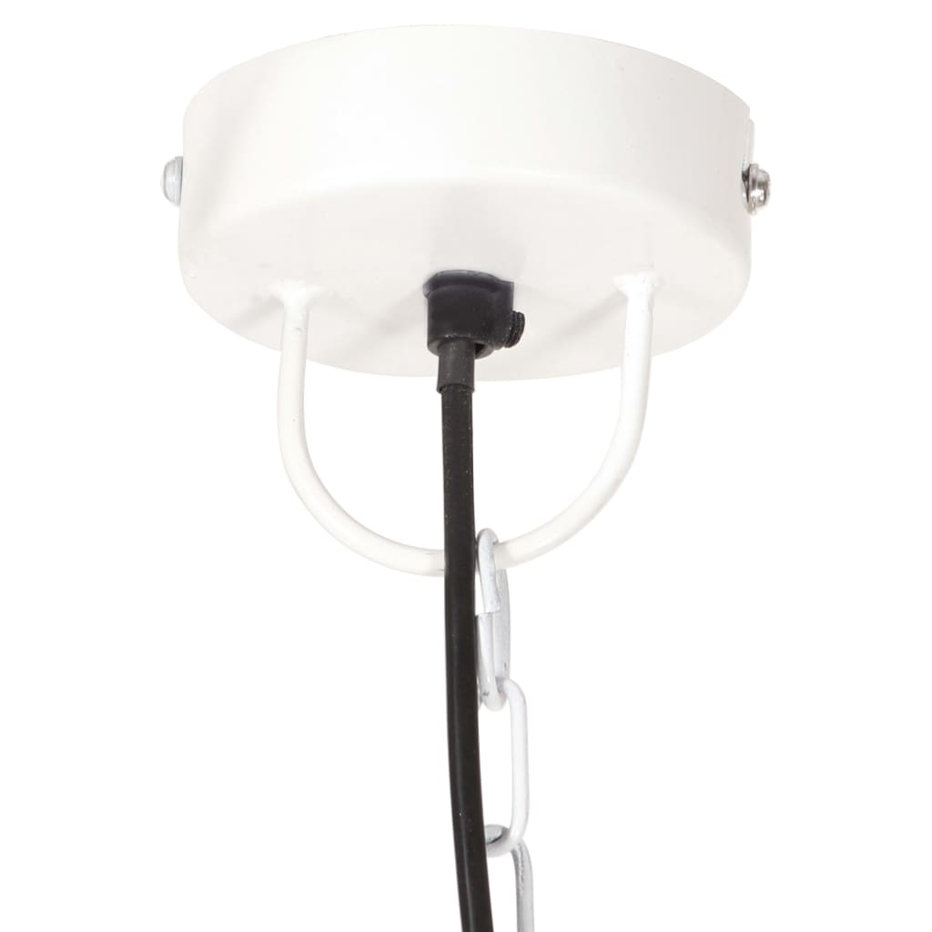 Lampe suspendue industrielle ronde 25 W E27 40 cm blanche