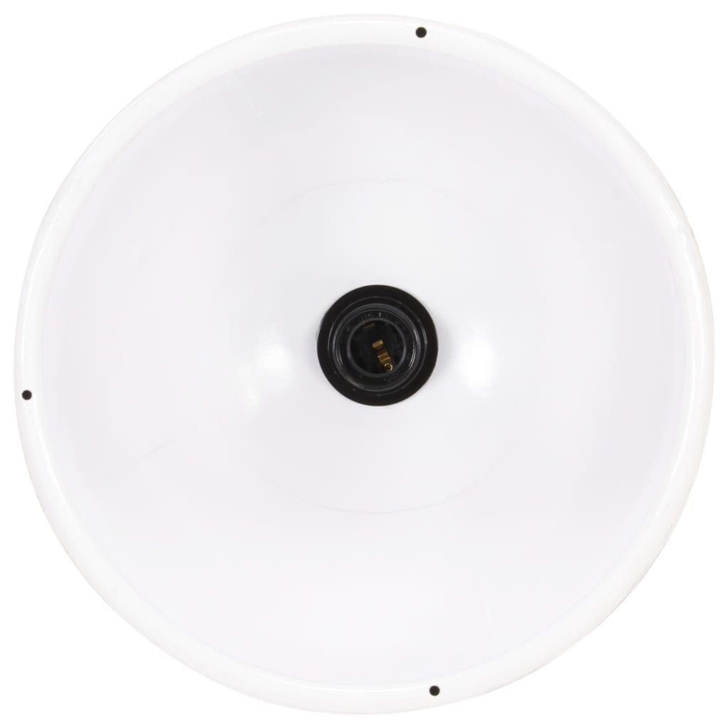 Lampe suspendue industrielle ronde 25 W E27 40 cm blanche