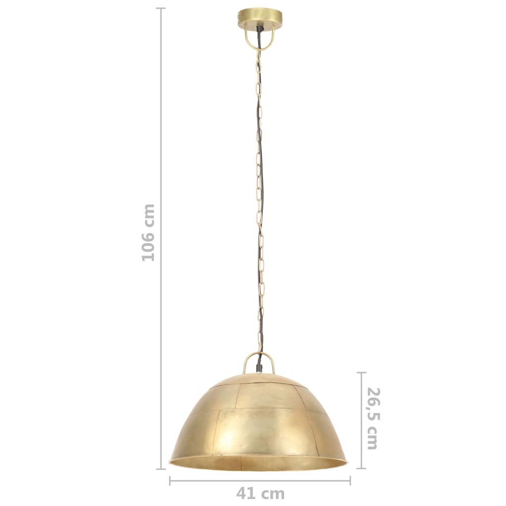 Lampe suspendue industrielle vintage ronde 25 W E27 41 cm blanche