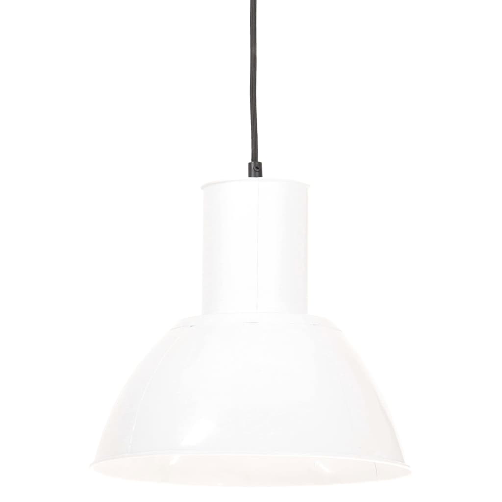 Lampe suspendue ronde 25 W E27 28,5 cm blanche