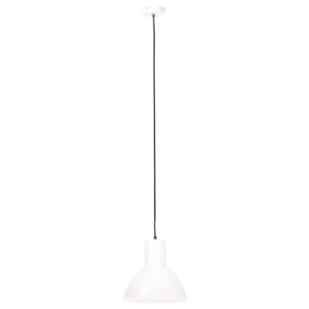 Lampe suspendue ronde 25 W E27 28,5 cm blanche