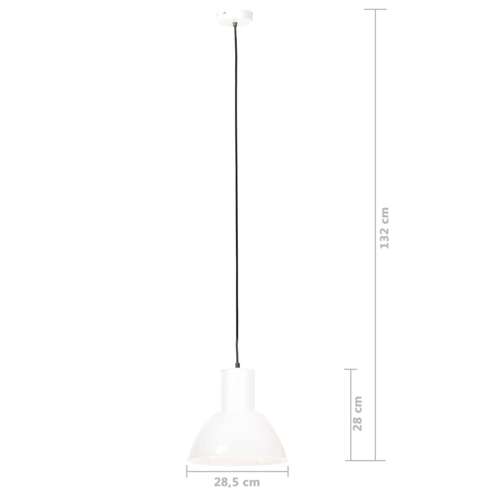 Lampe suspendue ronde 25 W E27 28,5 cm blanche