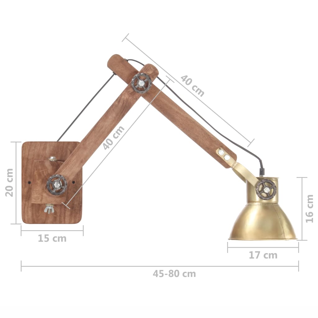 Applique industrielle ronde E27 couleur laiton