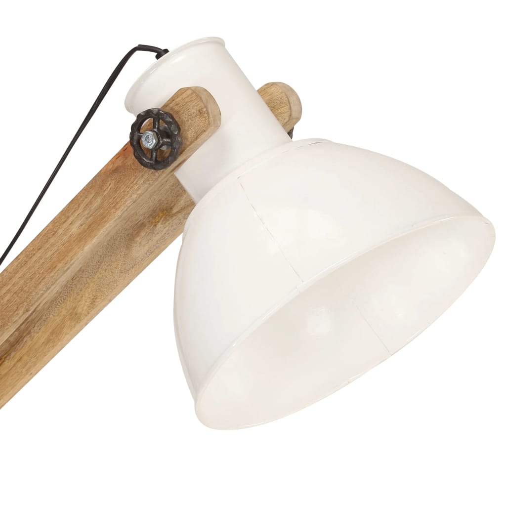 Vloerlamp E27 massief mangohout messingkleurig