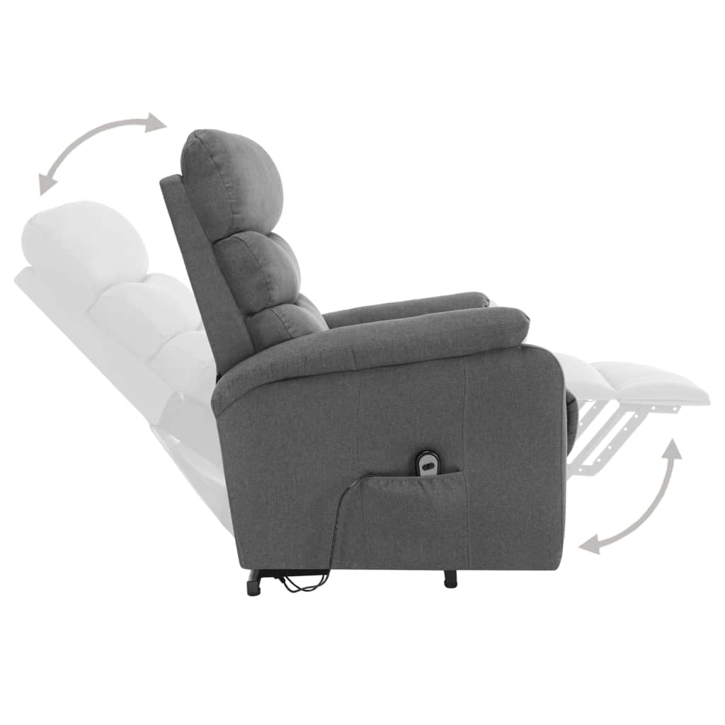 Fauteuil de massage verticalisateur tissu gris foncé