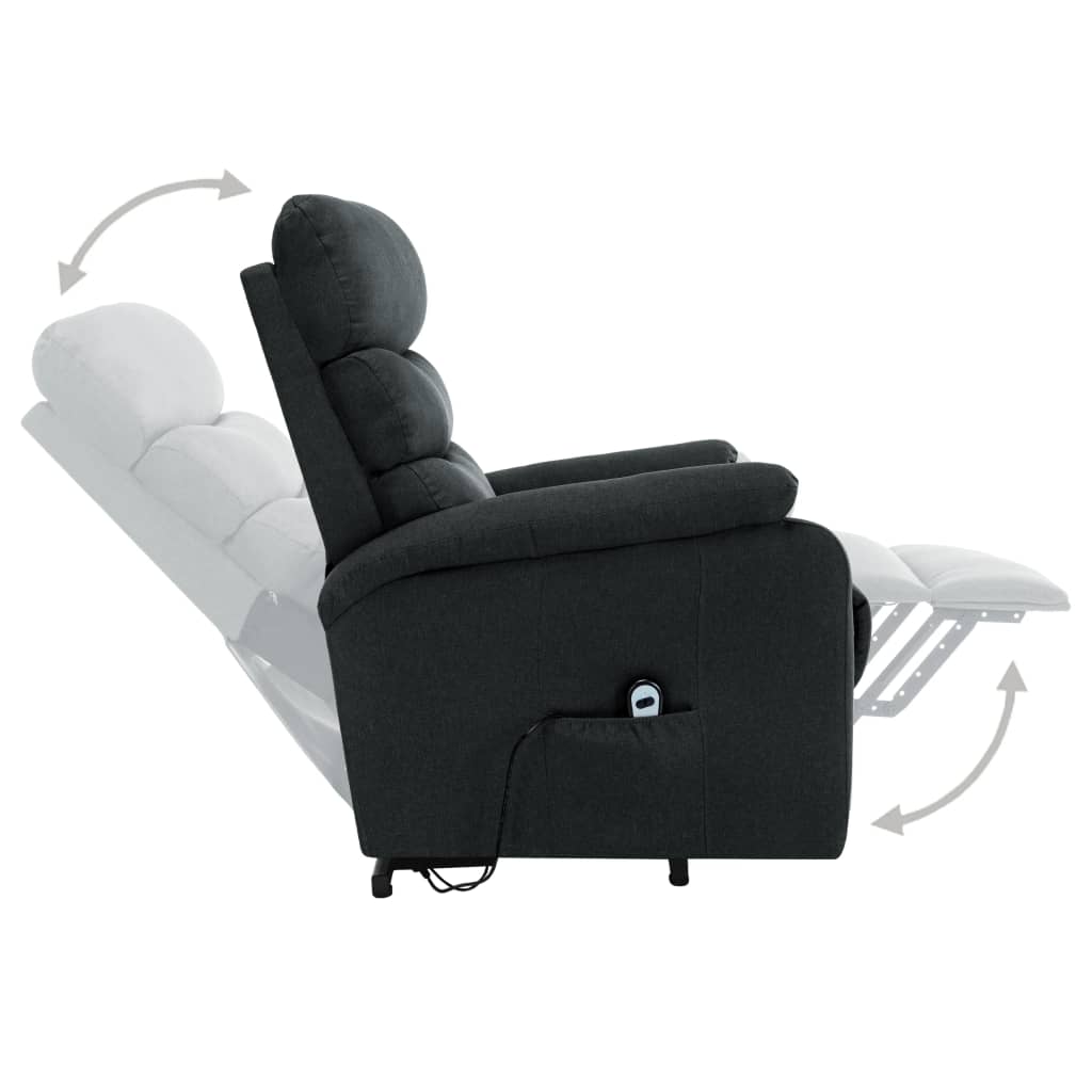 Fauteuil de massage verticalisateur tissu gris foncé