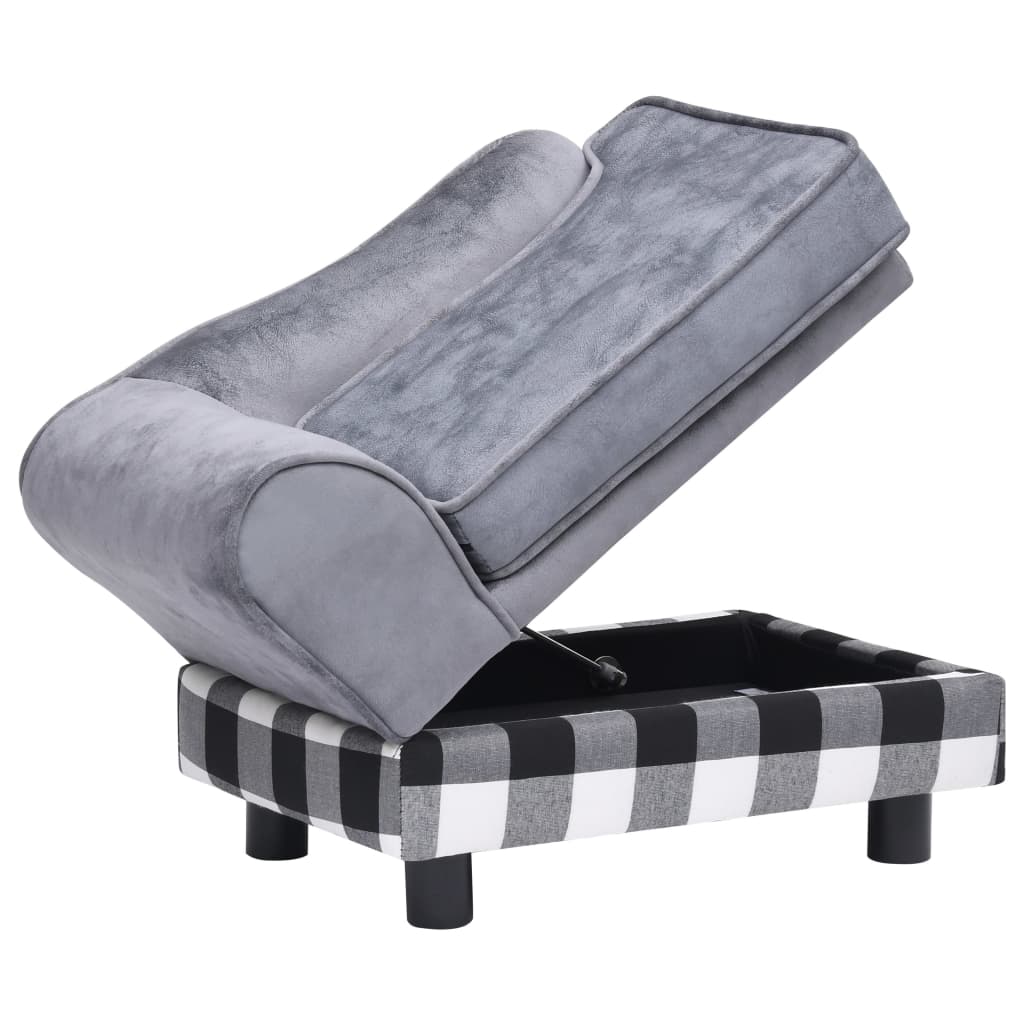 Canapé pour chien 57x34x36 cm peluche gris