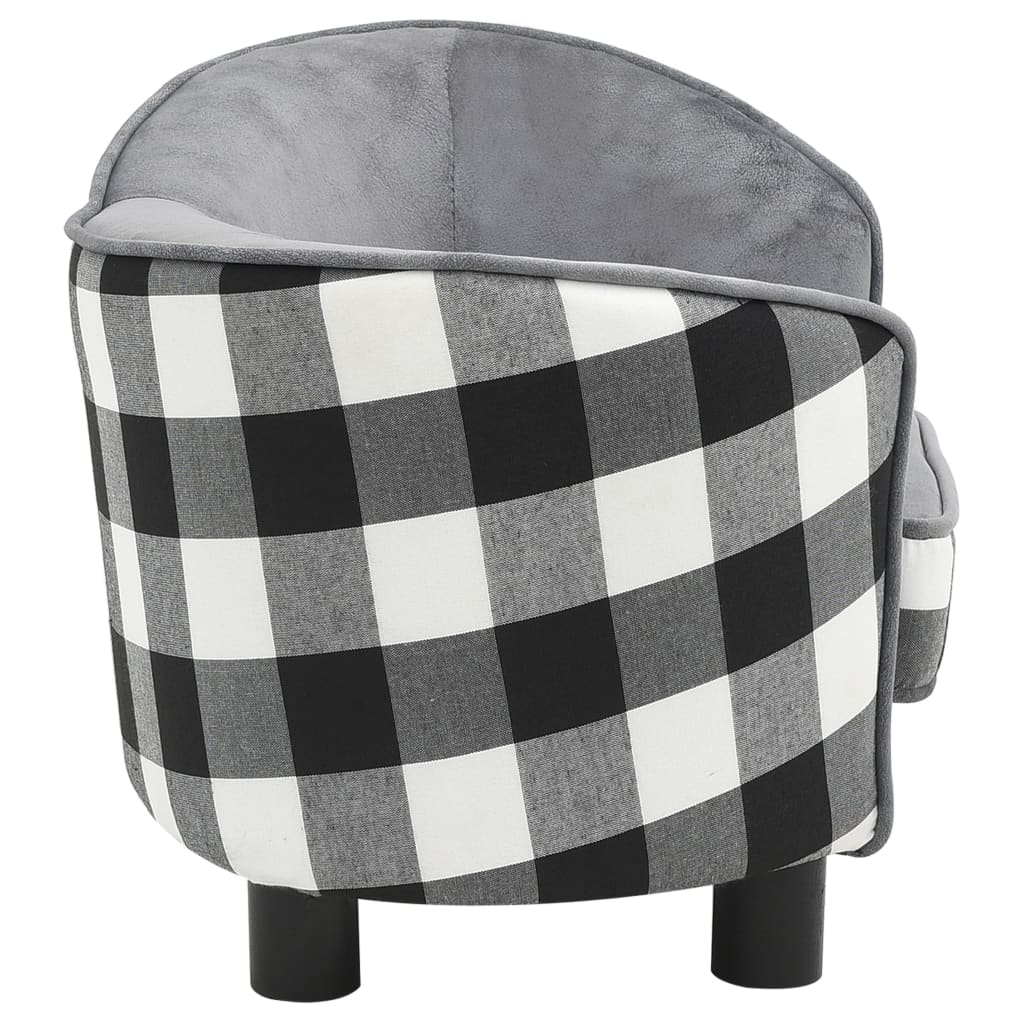 Canapé pour chien 68x38x38 cm peluche gris