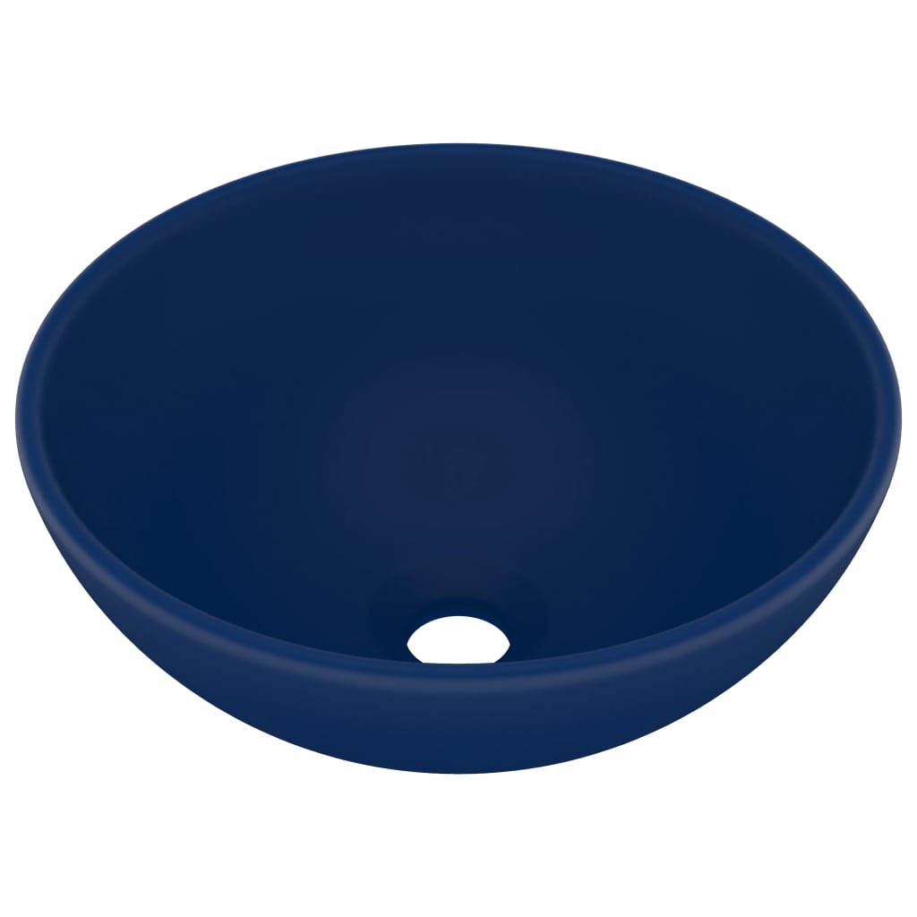 Lavabo rond 32,5x14 cm céramique bleu foncé