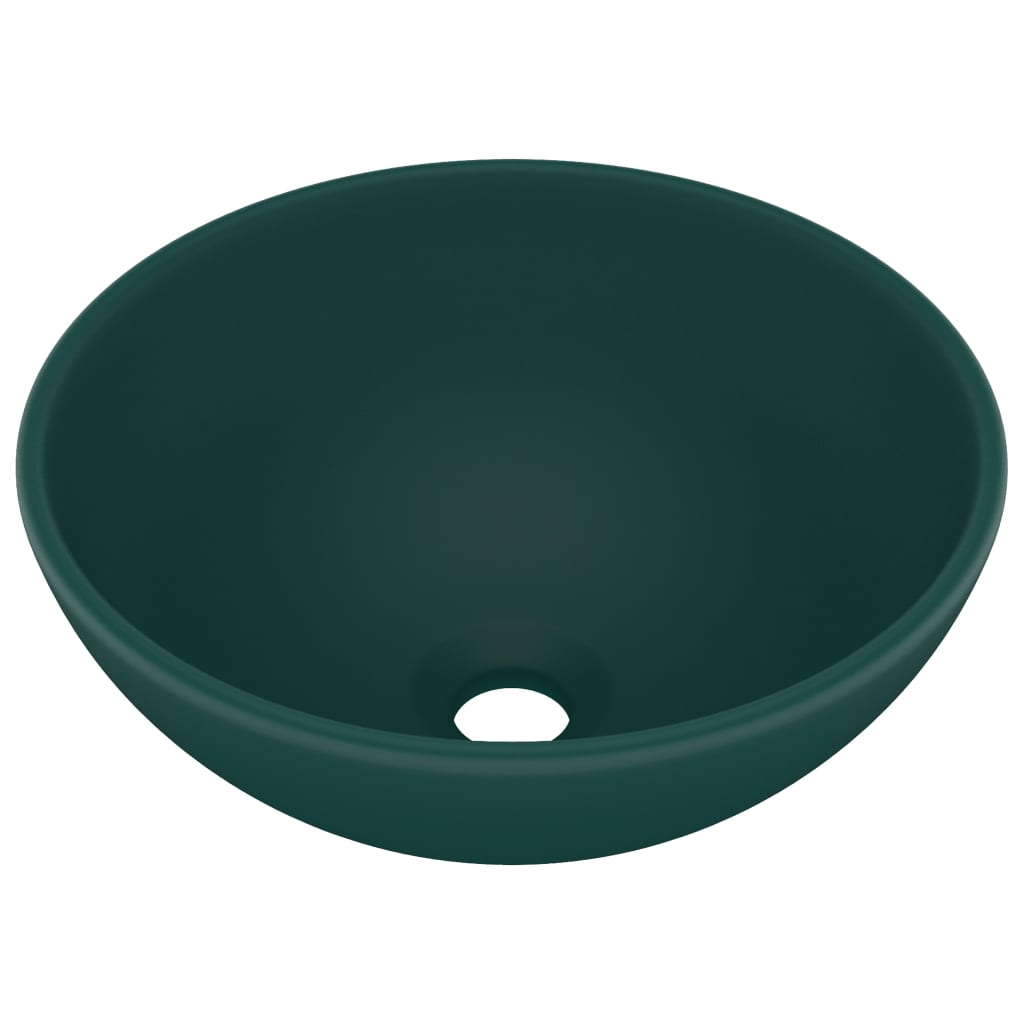 Lavabo rond 32,5x14 cm céramique bleu foncé