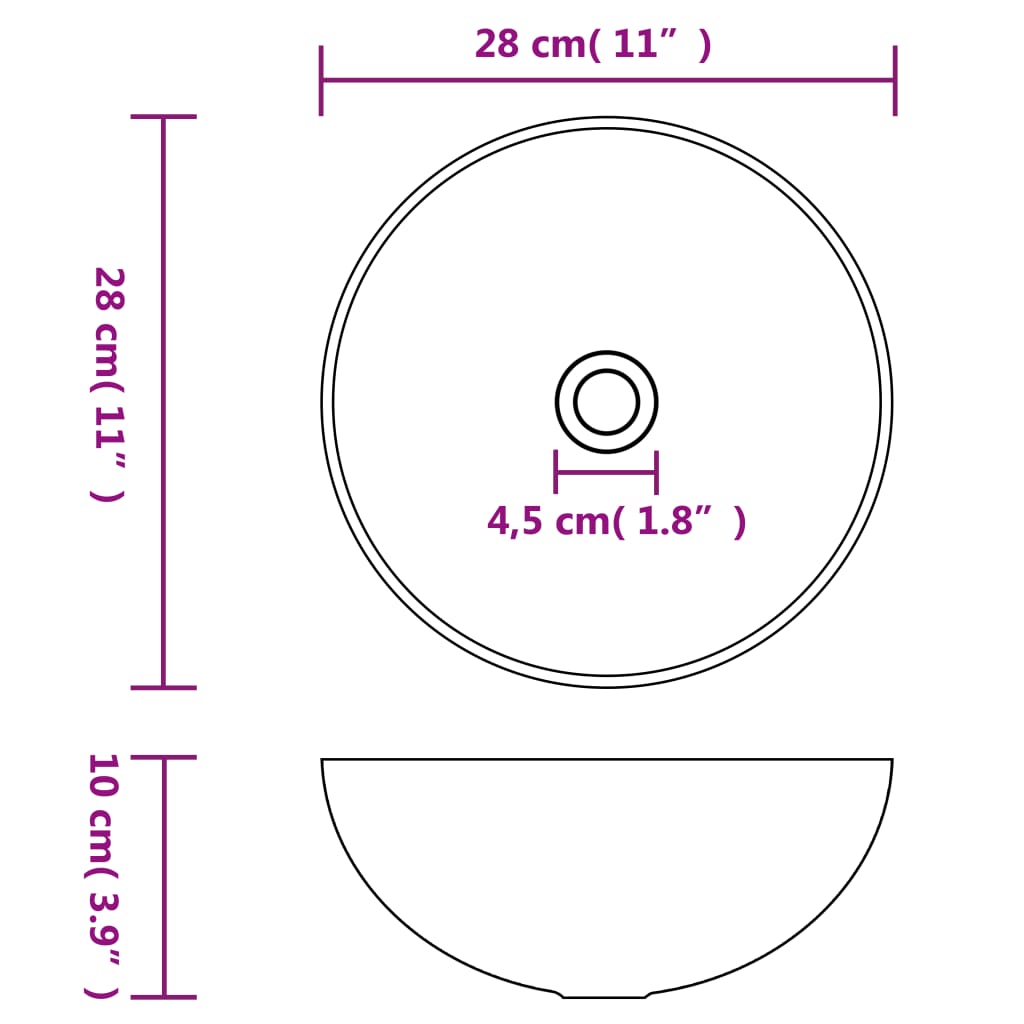 Lavabo rond en céramique