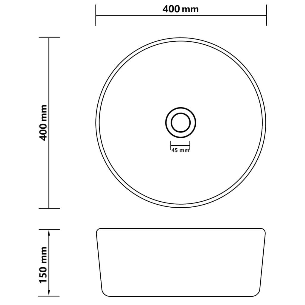 Wastafel rond 40x15 cm keramiek lichtgroen