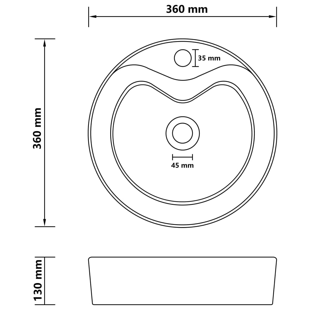 Wastafel met overloop 36x13 cm keramiek donkergroen